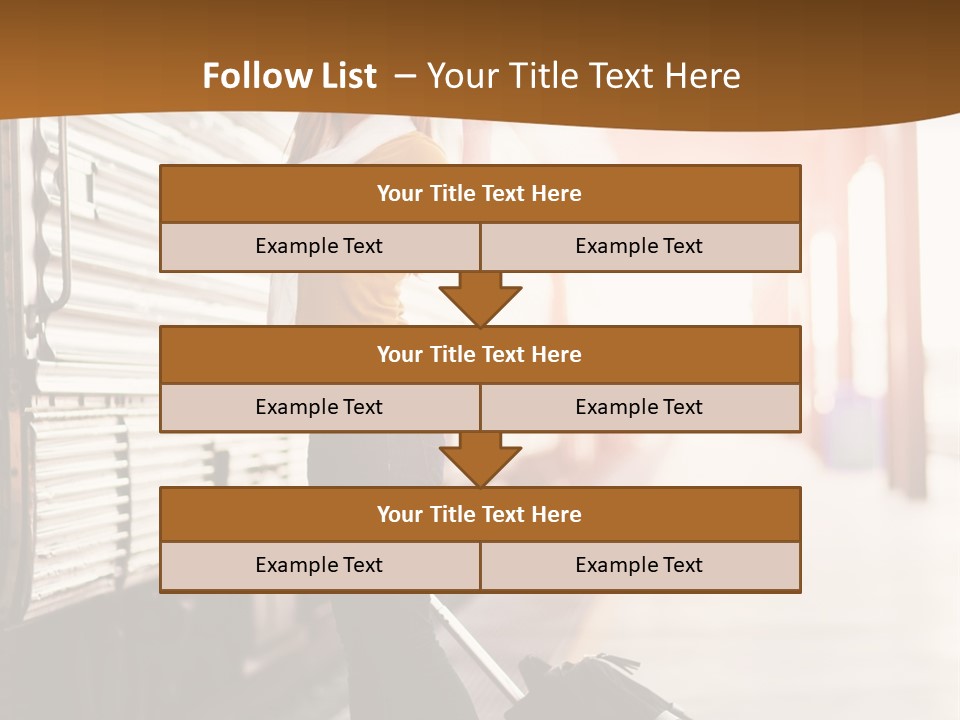 Train Station Suitcase Smiling PowerPoint Template