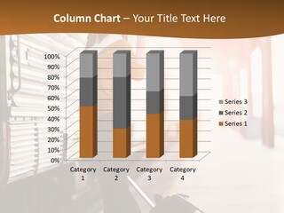 Train Station Suitcase Smiling PowerPoint Template