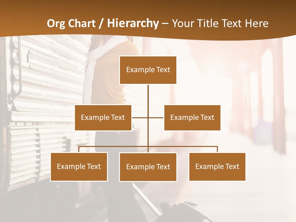 Train Station Suitcase Smiling PowerPoint Template
