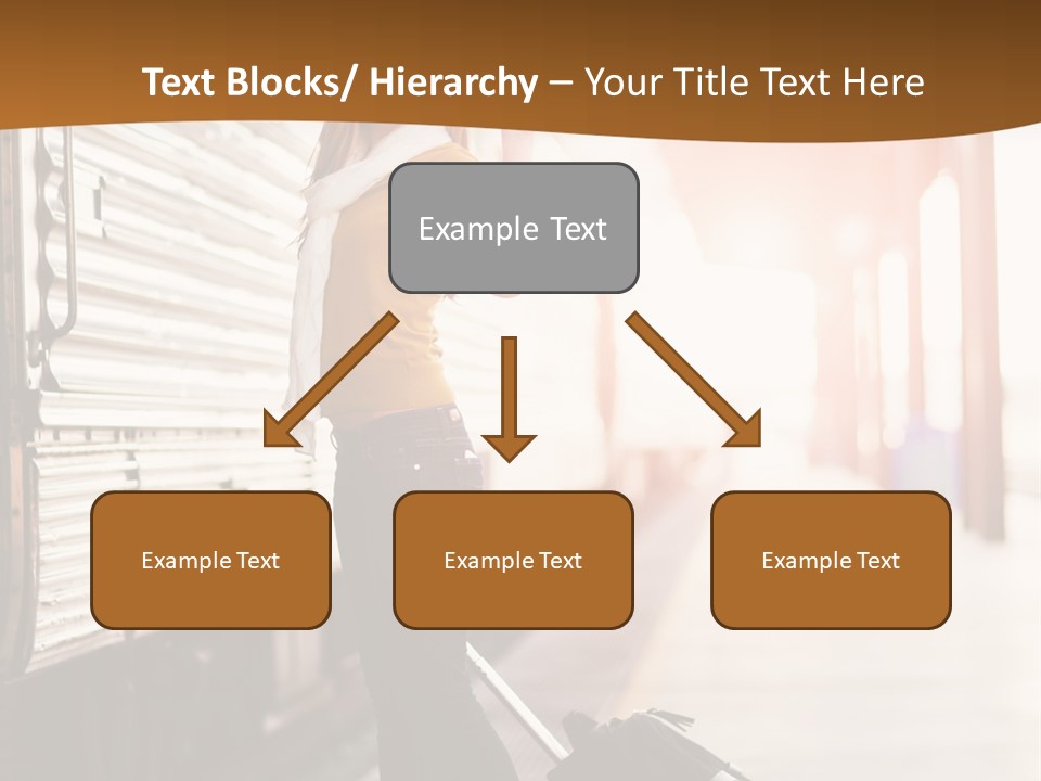 Train Station Suitcase Smiling PowerPoint Template