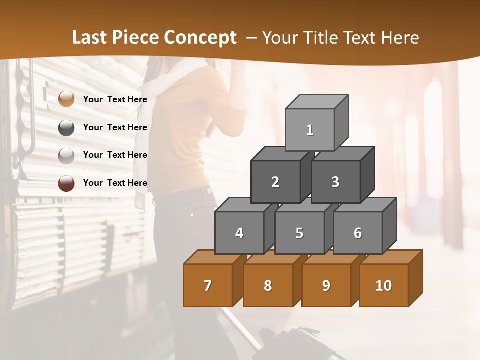 Train Station Suitcase Smiling PowerPoint Template