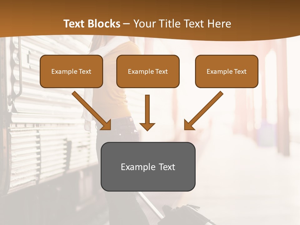 Train Station Suitcase Smiling PowerPoint Template