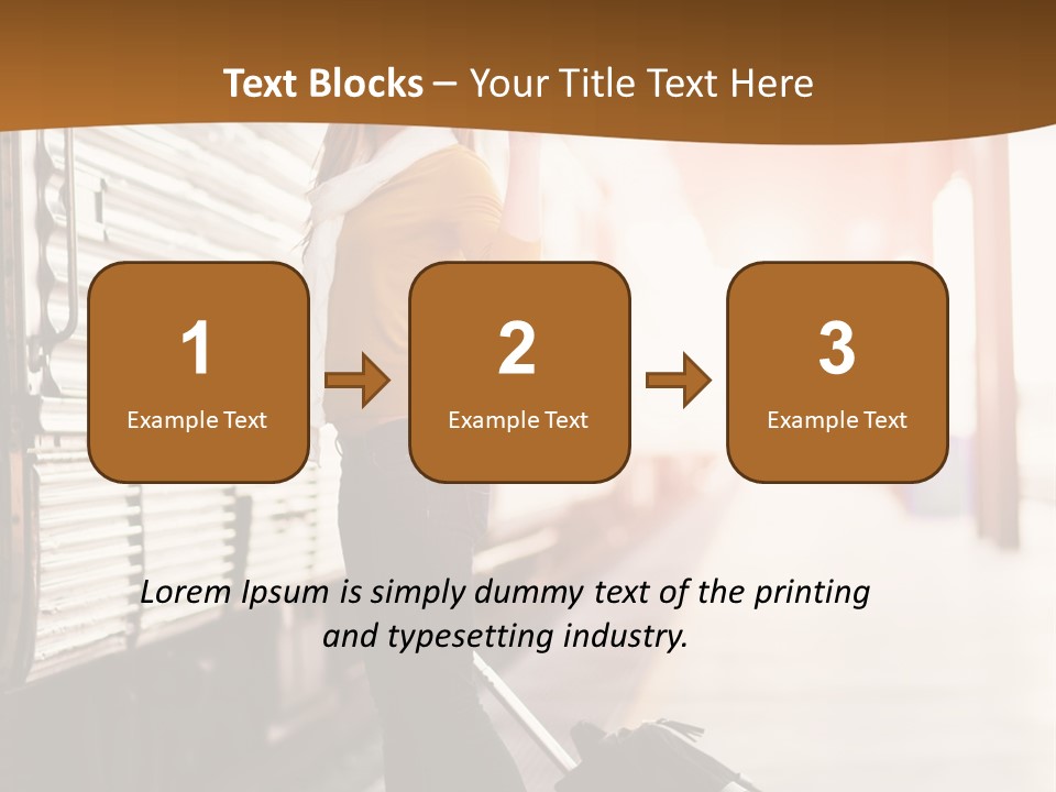 Train Station Suitcase Smiling PowerPoint Template