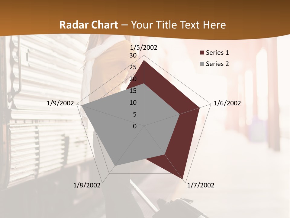 Train Station Suitcase Smiling PowerPoint Template