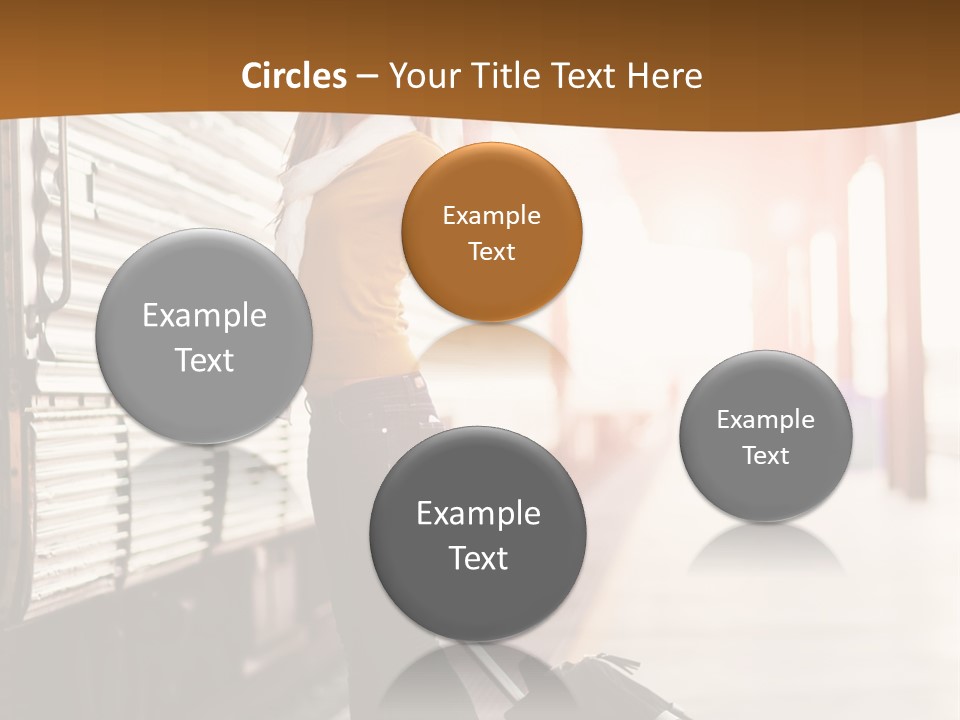 Train Station Suitcase Smiling PowerPoint Template
