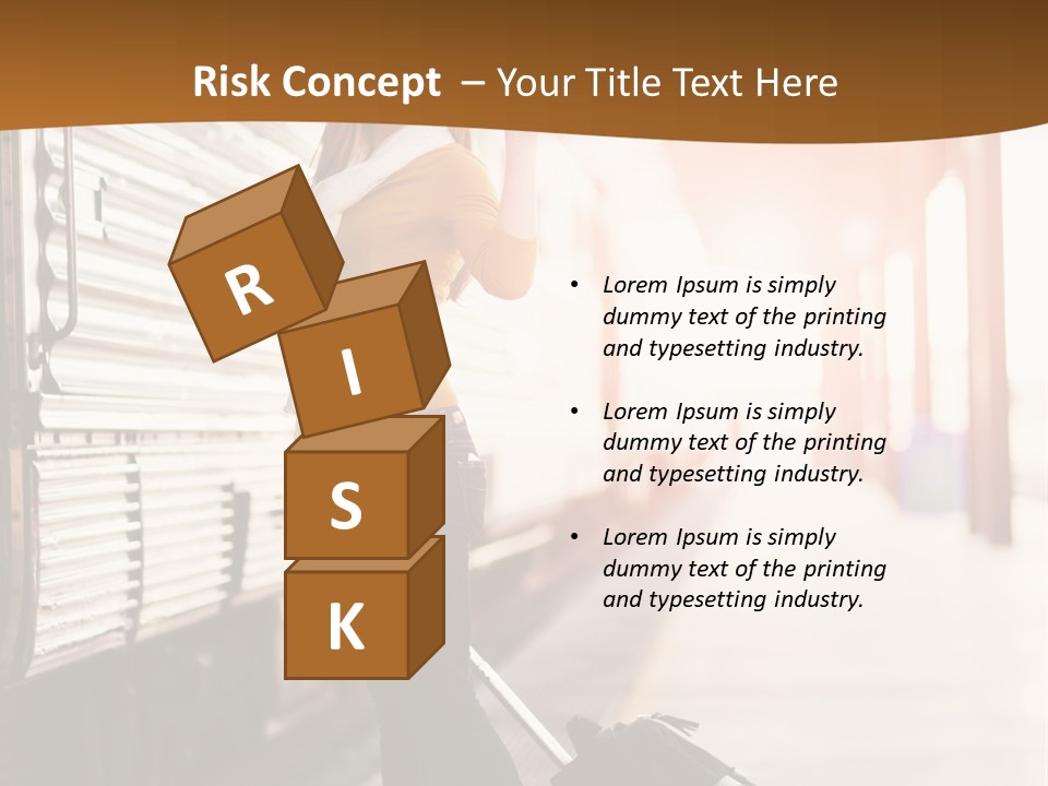 Train Station Suitcase Smiling PowerPoint Template