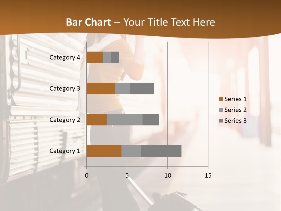 Train Station Suitcase Smiling PowerPoint Template