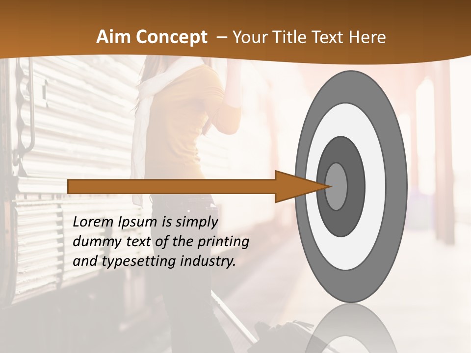 Train Station Suitcase Smiling PowerPoint Template