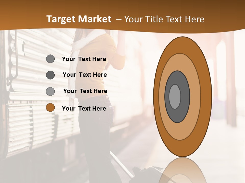 Train Station Suitcase Smiling PowerPoint Template