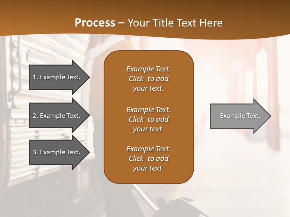 Train Station Suitcase Smiling PowerPoint Template