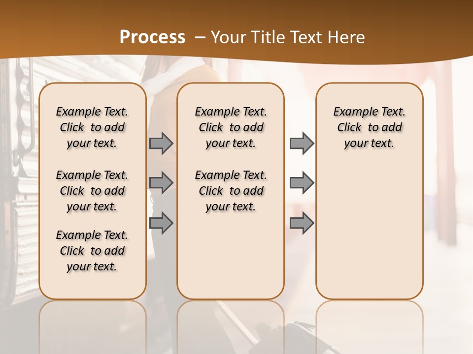 Train Station Suitcase Smiling PowerPoint Template