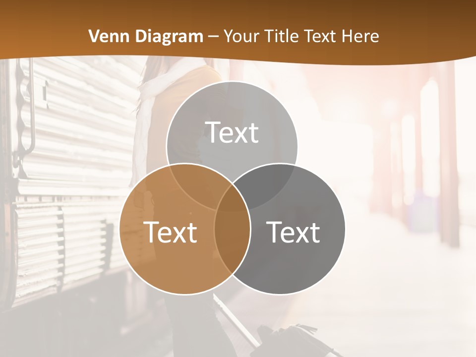Train Station Suitcase Smiling PowerPoint Template