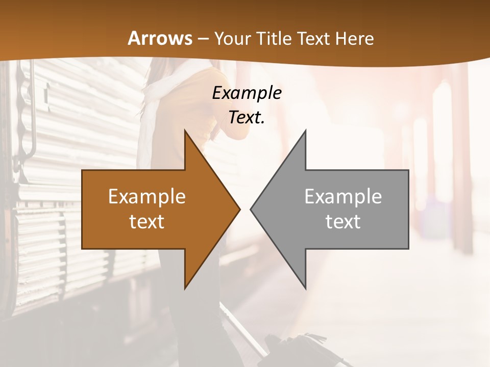 Train Station Suitcase Smiling PowerPoint Template