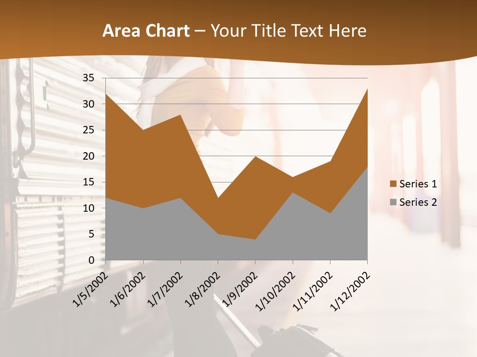 Train Station Suitcase Smiling PowerPoint Template