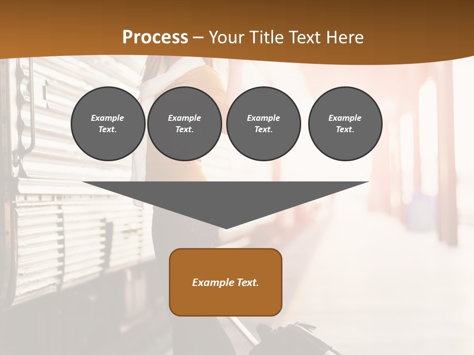 Train Station Suitcase Smiling PowerPoint Template