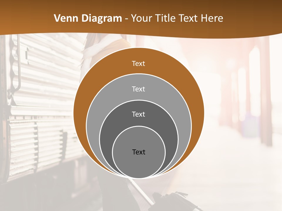 Train Station Suitcase Smiling PowerPoint Template