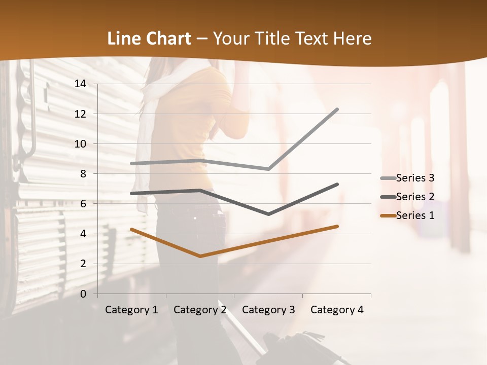 Train Station Suitcase Smiling PowerPoint Template