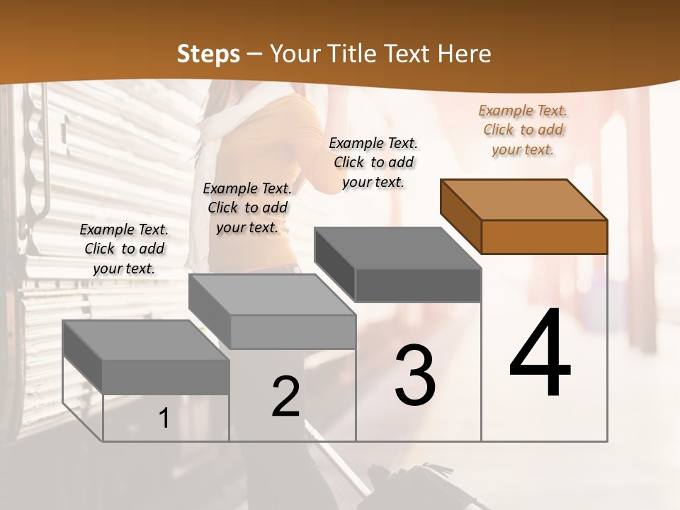 Train Station Suitcase Smiling PowerPoint Template