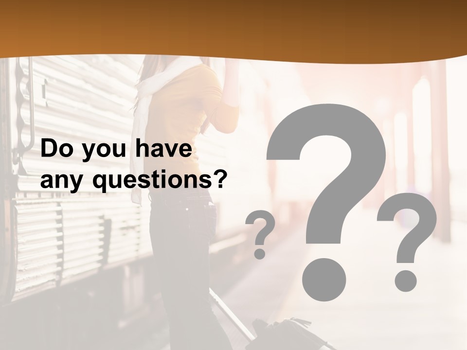 Train Station Suitcase Smiling PowerPoint Template