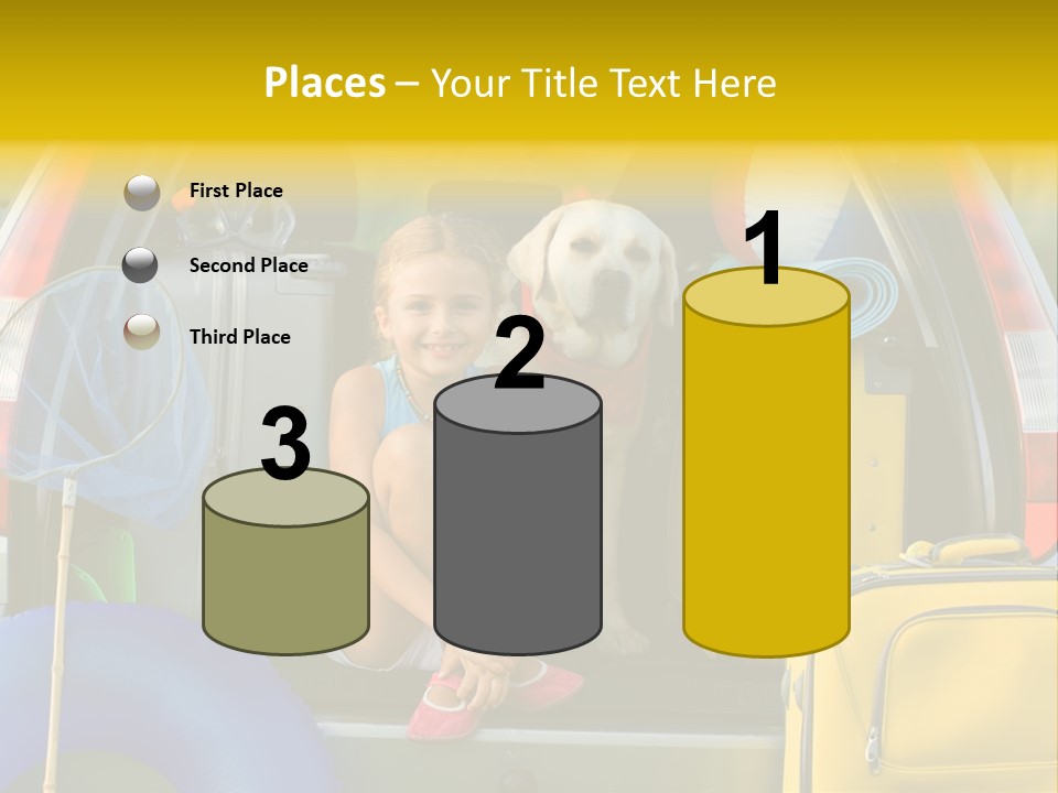 Kid Car Girl PowerPoint Template