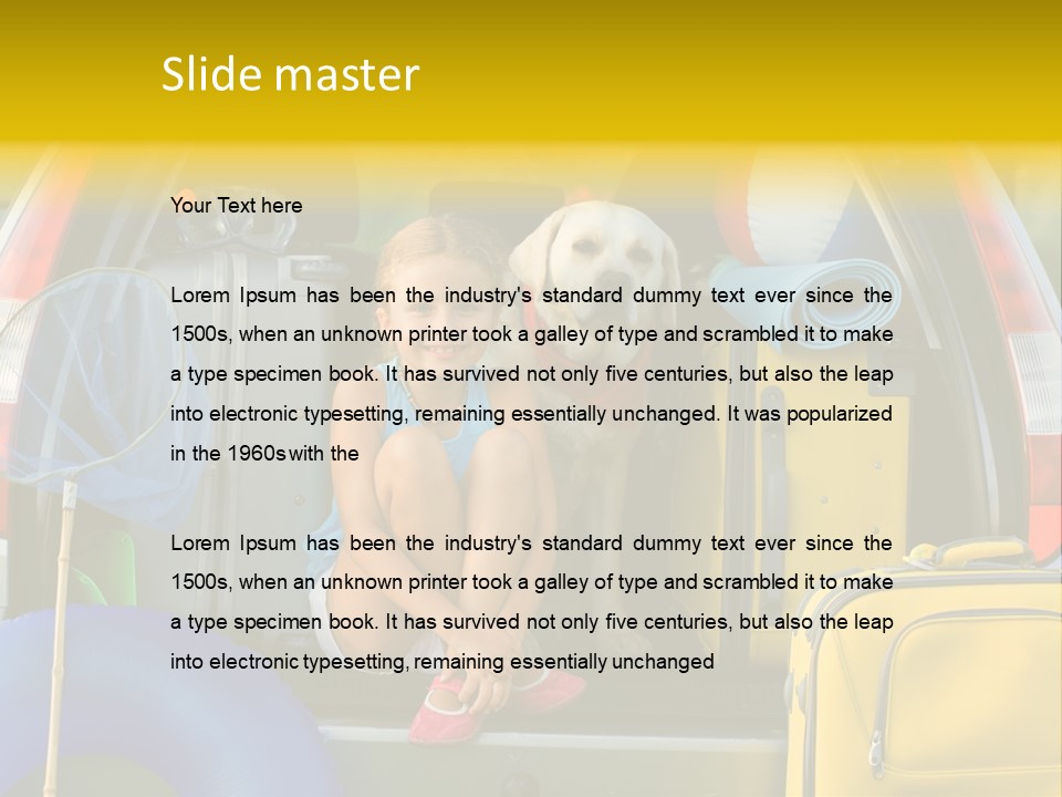 Kid Car Girl PowerPoint Template