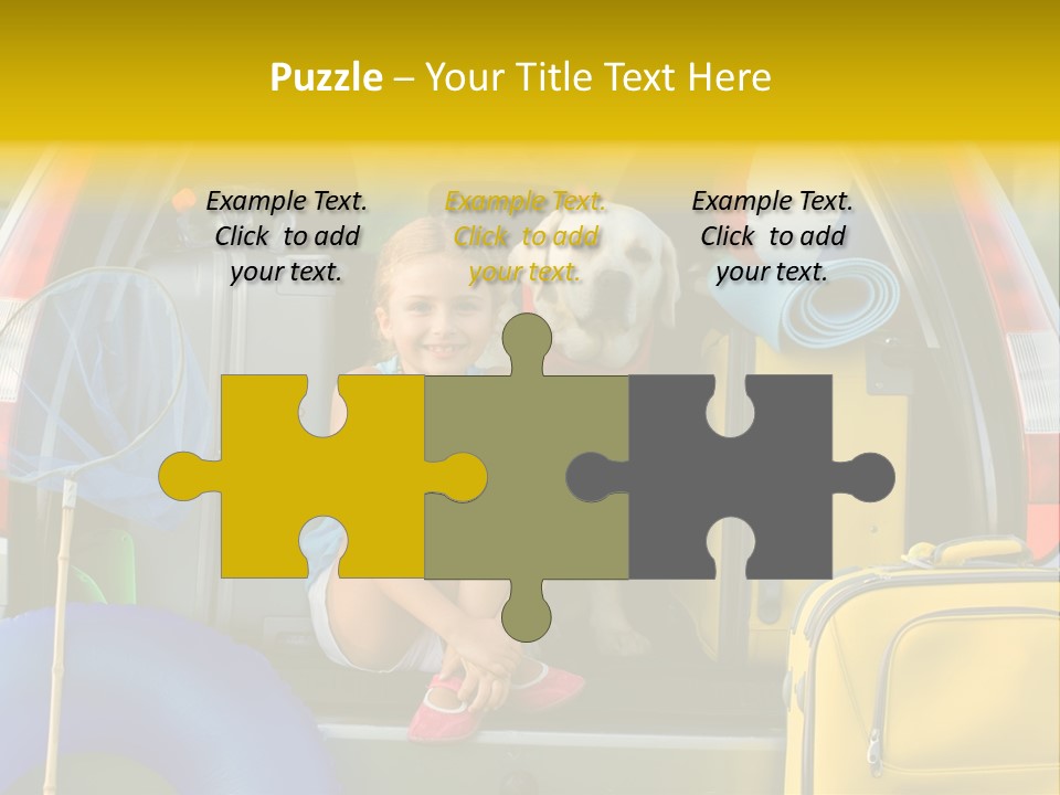 Kid Car Girl PowerPoint Template