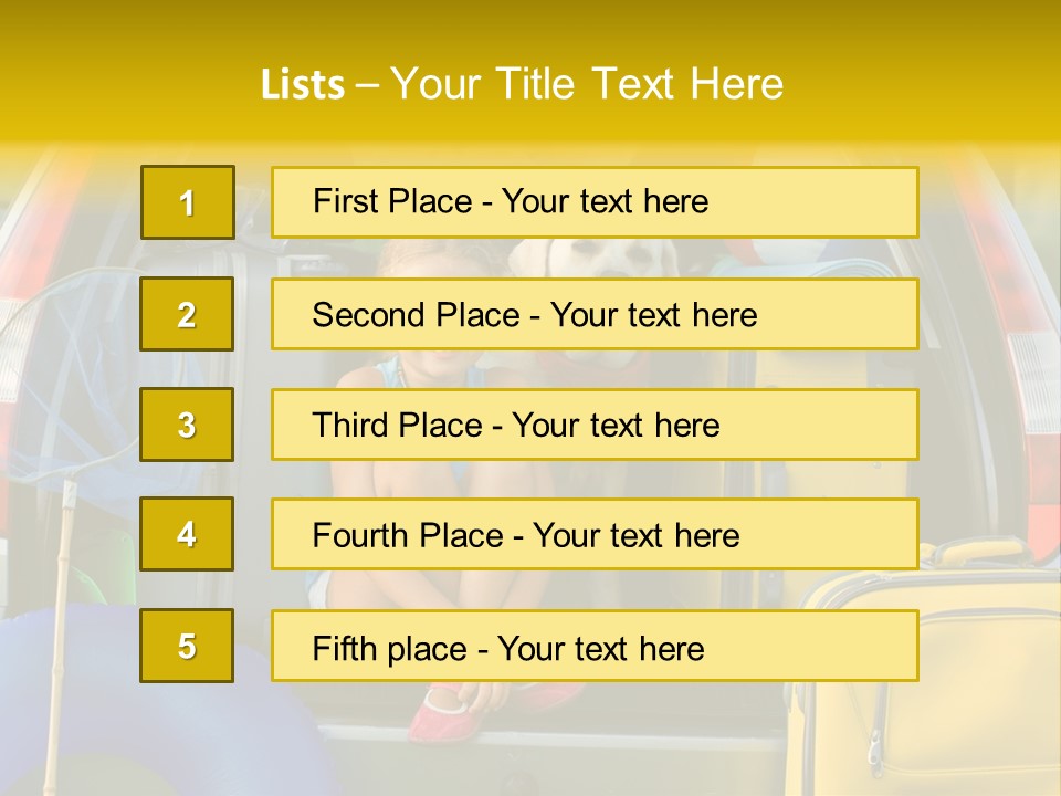 Kid Car Girl PowerPoint Template