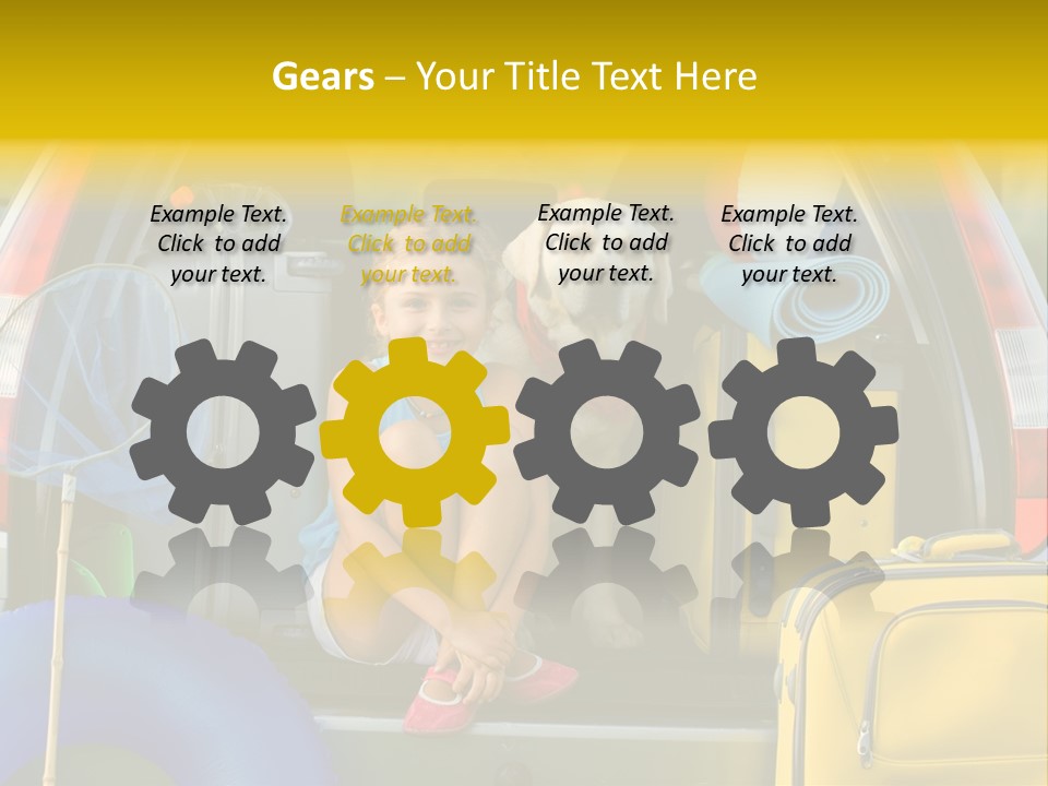 Kid Car Girl PowerPoint Template