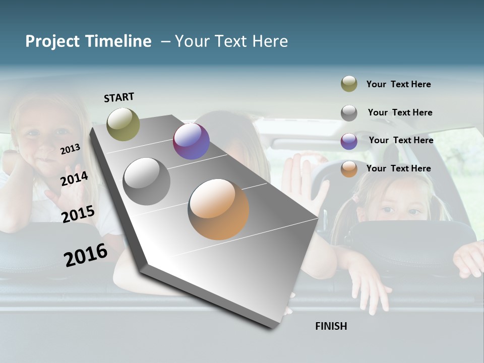 Travel Five Girls PowerPoint Template