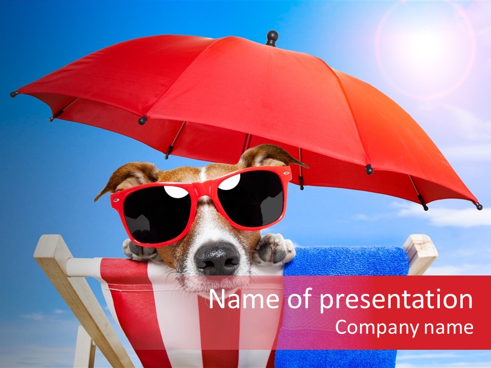 Urlaub Sonnig Klappstuhl PowerPoint Template