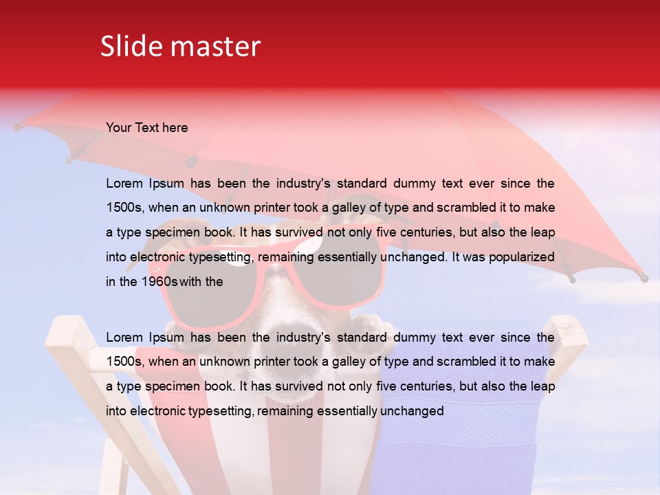 Urlaub Sonnig Klappstuhl PowerPoint Template