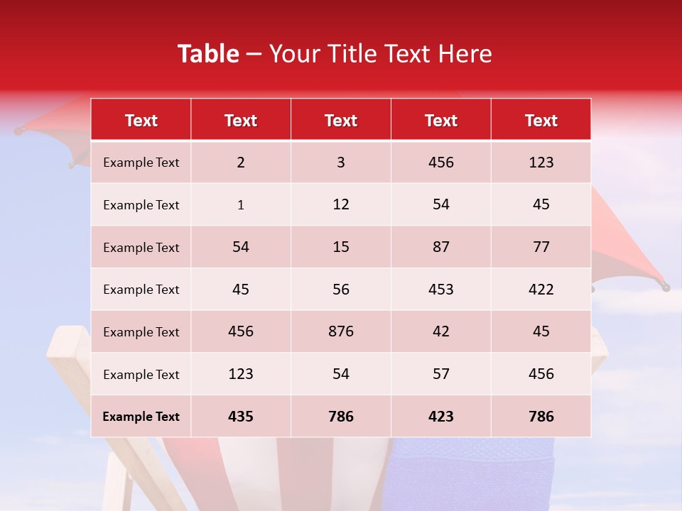 Urlaub Sonnig Klappstuhl PowerPoint Template