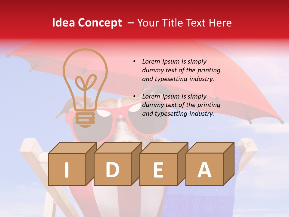 Urlaub Sonnig Klappstuhl PowerPoint Template