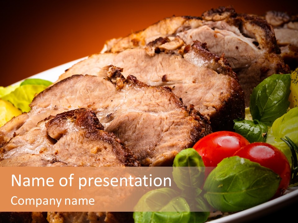Dining Roast Grilled PowerPoint Template