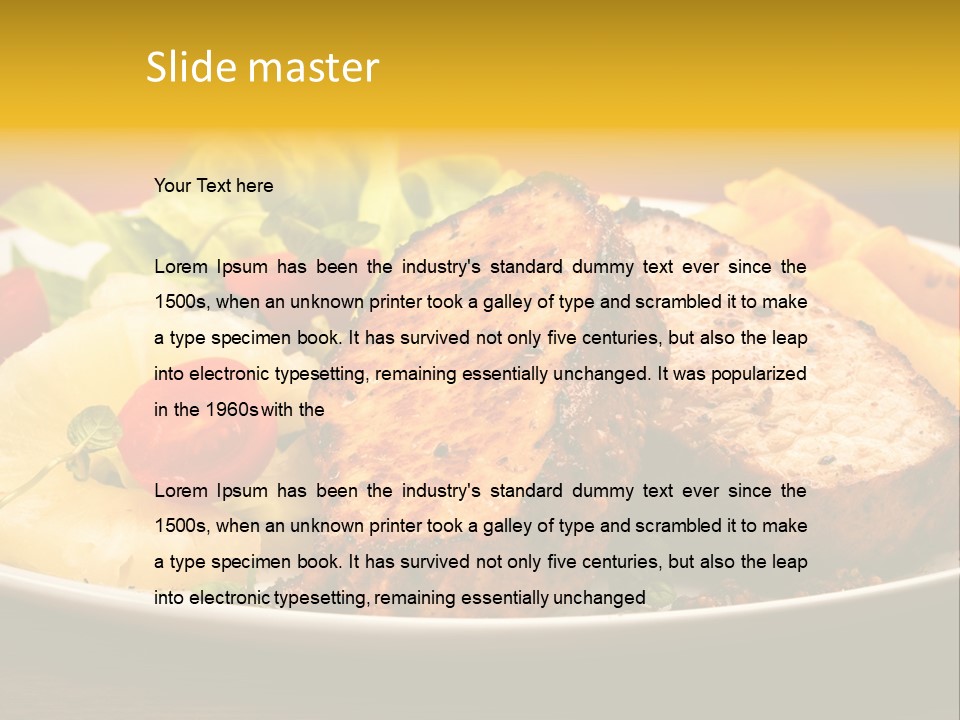 Vegetables Snacks Beefsteak PowerPoint Template