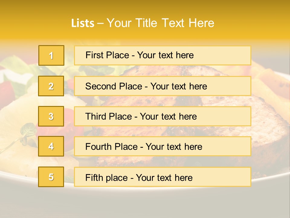 Vegetables Snacks Beefsteak PowerPoint Template