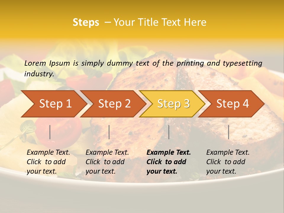 Vegetables Snacks Beefsteak PowerPoint Template