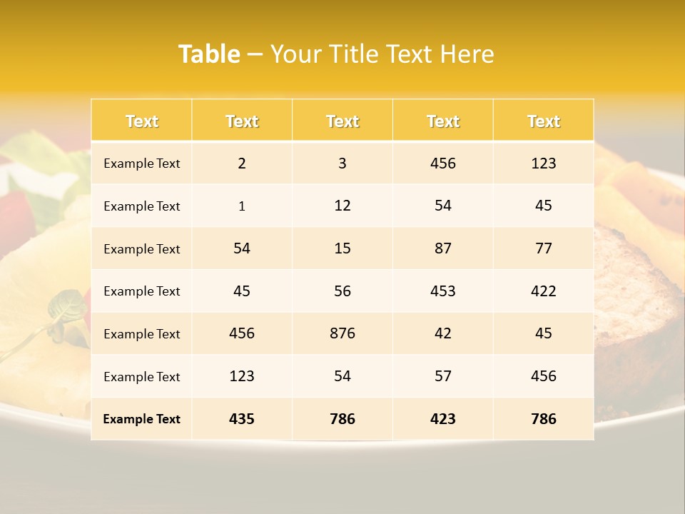Vegetables Snacks Beefsteak PowerPoint Template