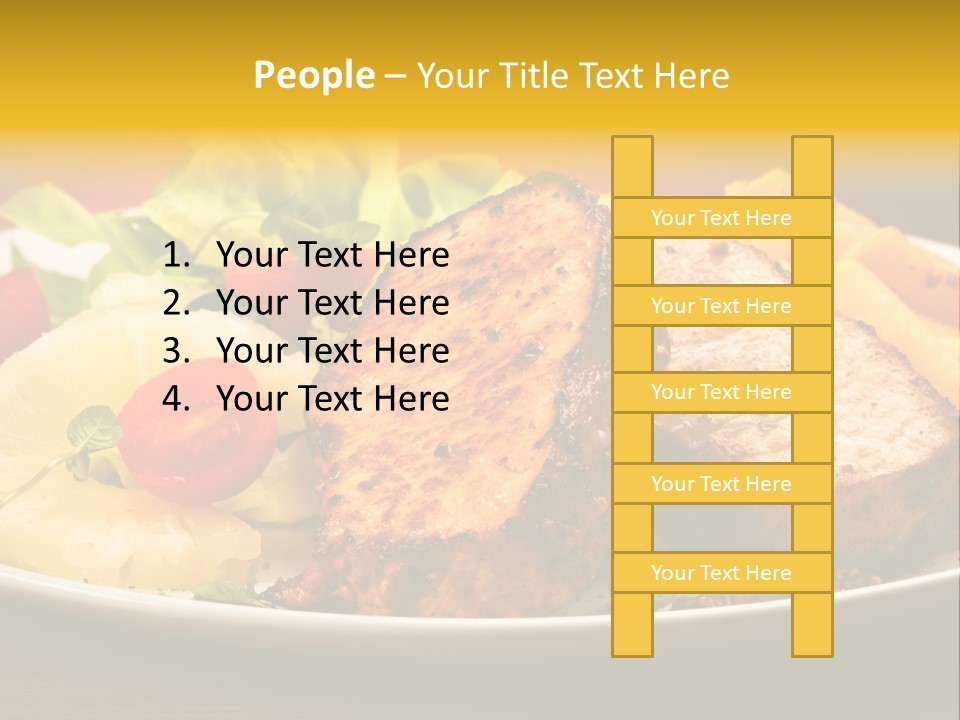 Vegetables Snacks Beefsteak PowerPoint Template