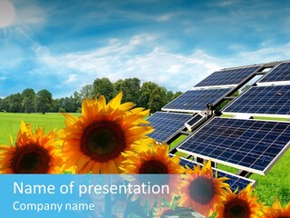 Innovazione Circuito Elettrico Girasole PowerPoint Template