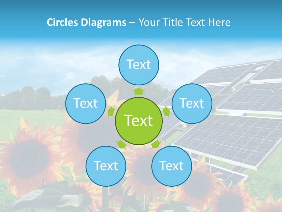Innovazione Circuito Elettrico Girasole PowerPoint Template
