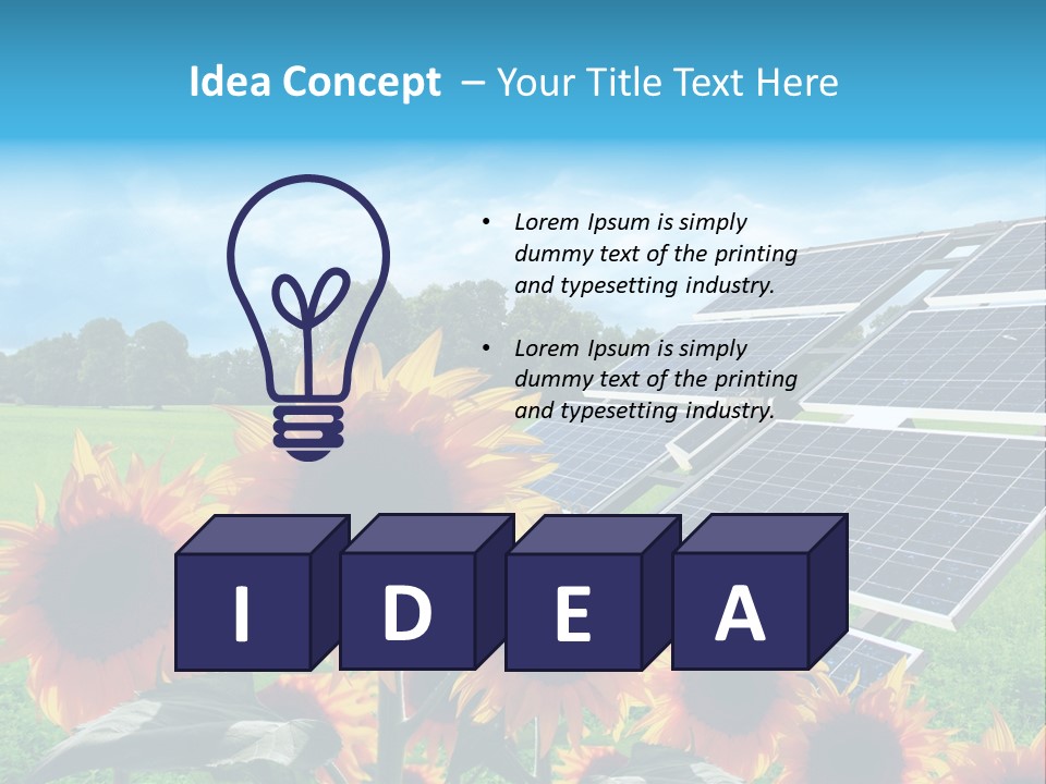 Innovazione Circuito Elettrico Girasole PowerPoint Template