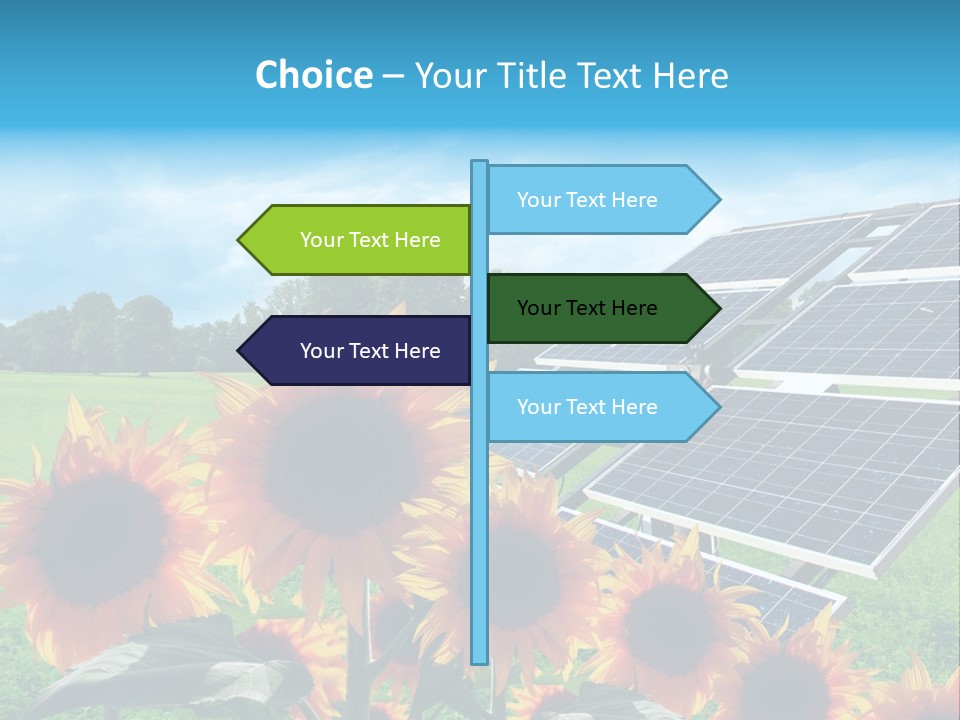 Innovazione Circuito Elettrico Girasole PowerPoint Template