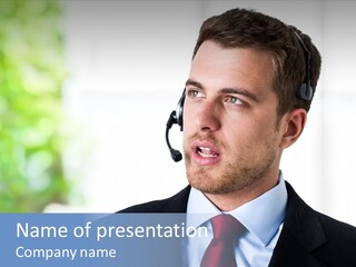 Call Center Call Work PowerPoint Template