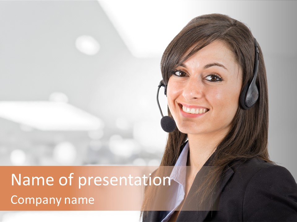 Office Woman Happiness PowerPoint Template