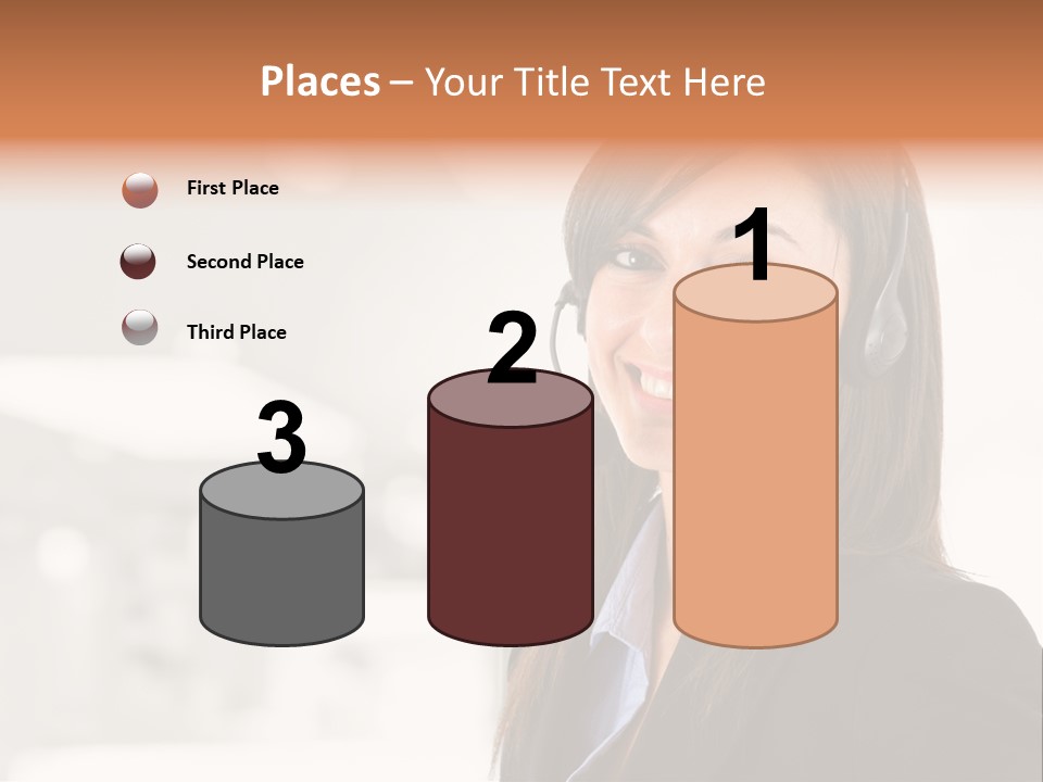 Office Woman Happiness PowerPoint Template