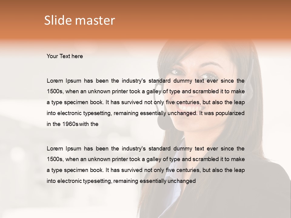 Office Woman Happiness PowerPoint Template