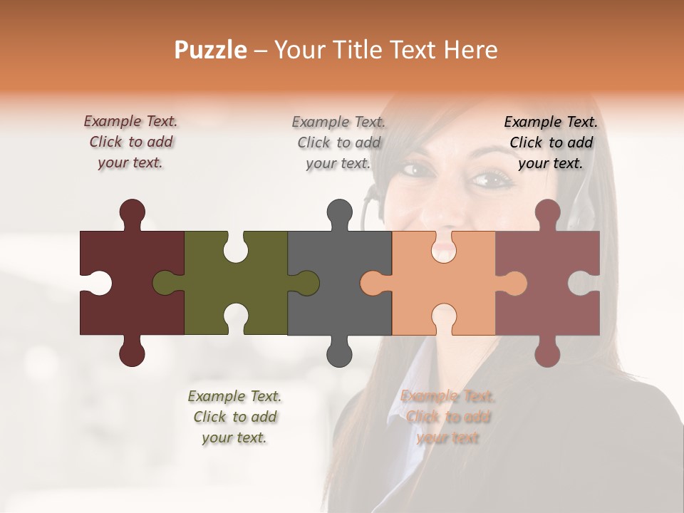 Office Woman Happiness PowerPoint Template