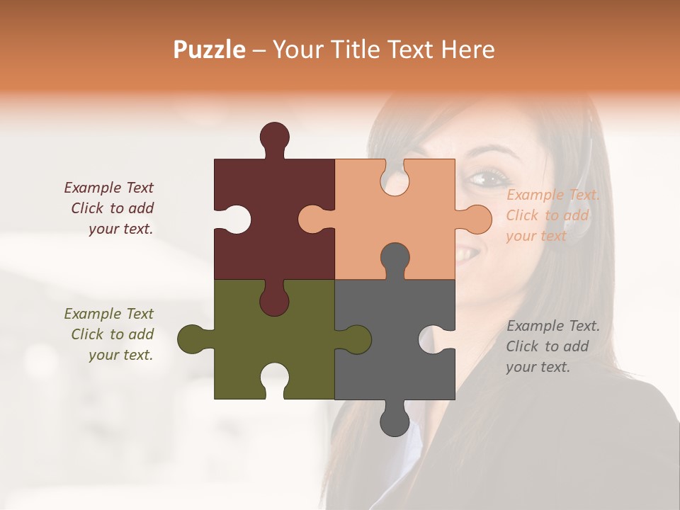 Office Woman Happiness PowerPoint Template