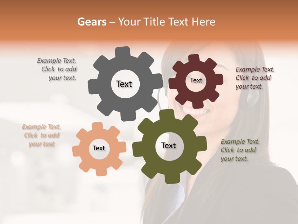 Office Woman Happiness PowerPoint Template